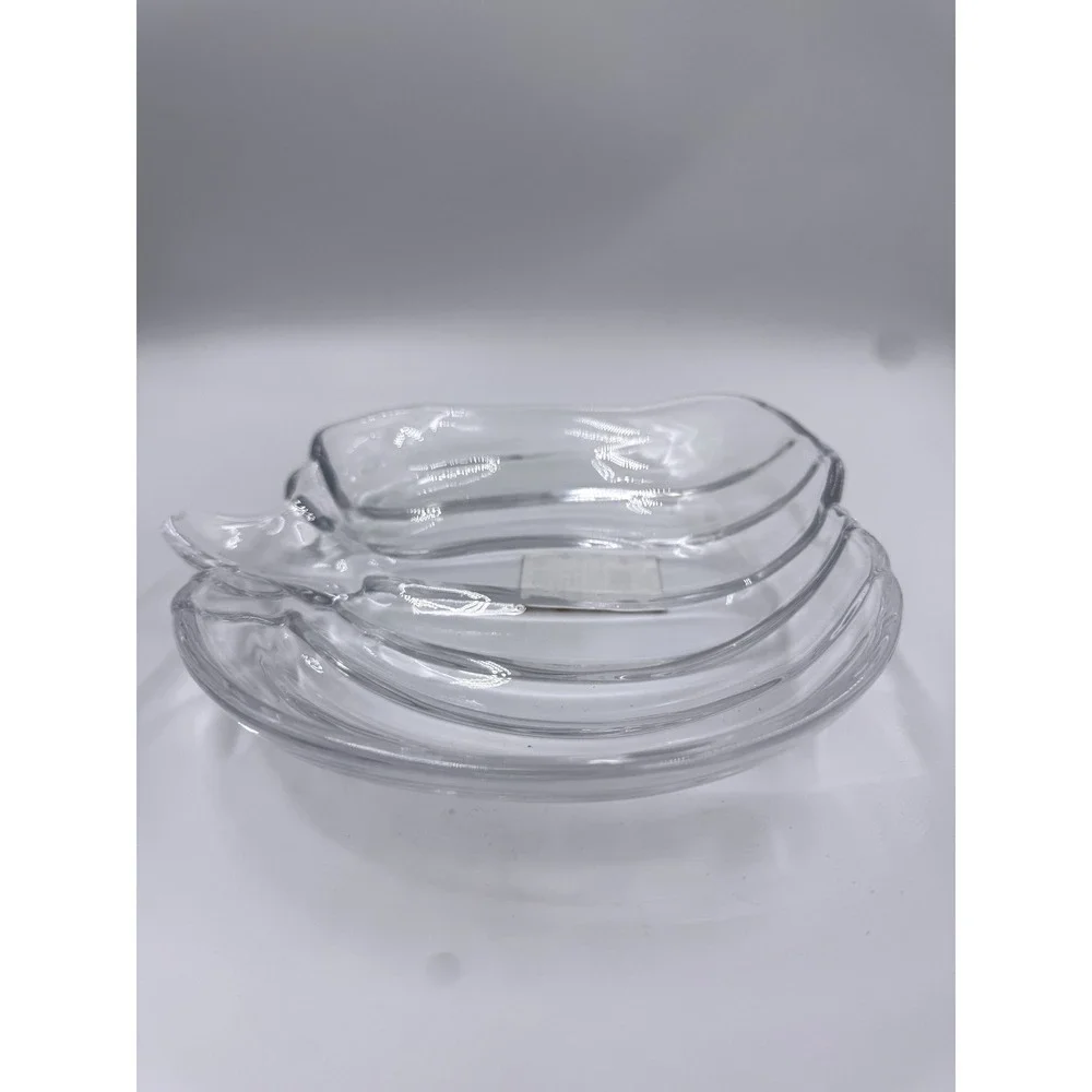 Glass Pumpkin Plate and 2 Lidded Jars Set